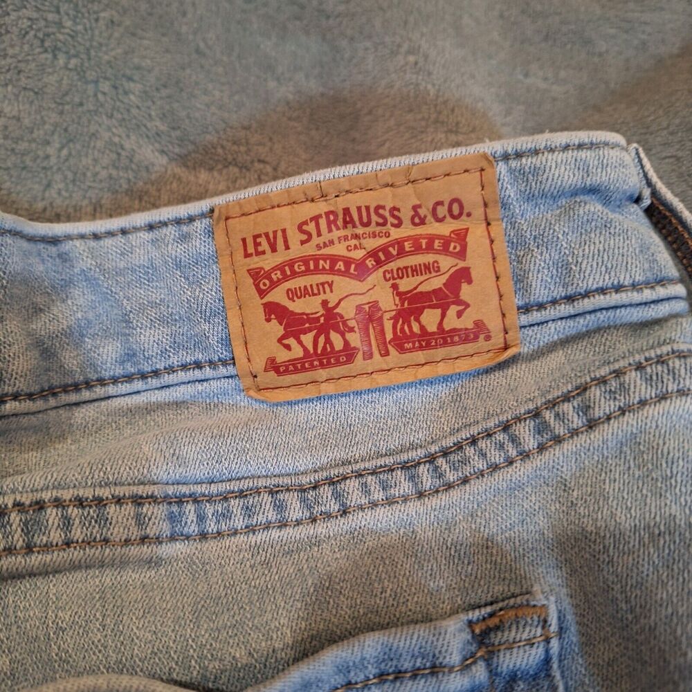 Levis Jeans Womens 22W 414 Light Wash Stretch High Rise Classic Straight - Picture 9 of 12